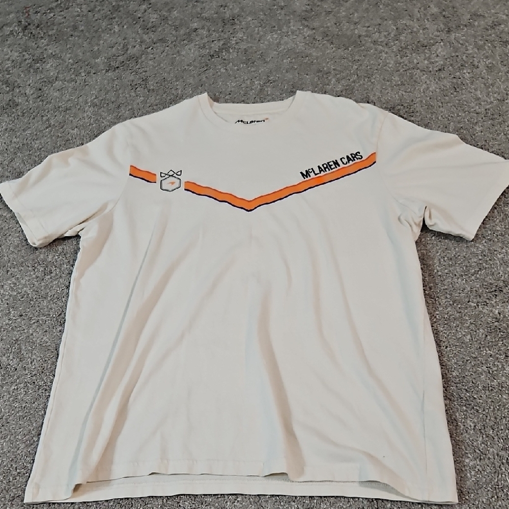 McLaren White and Orange Men's Shirt